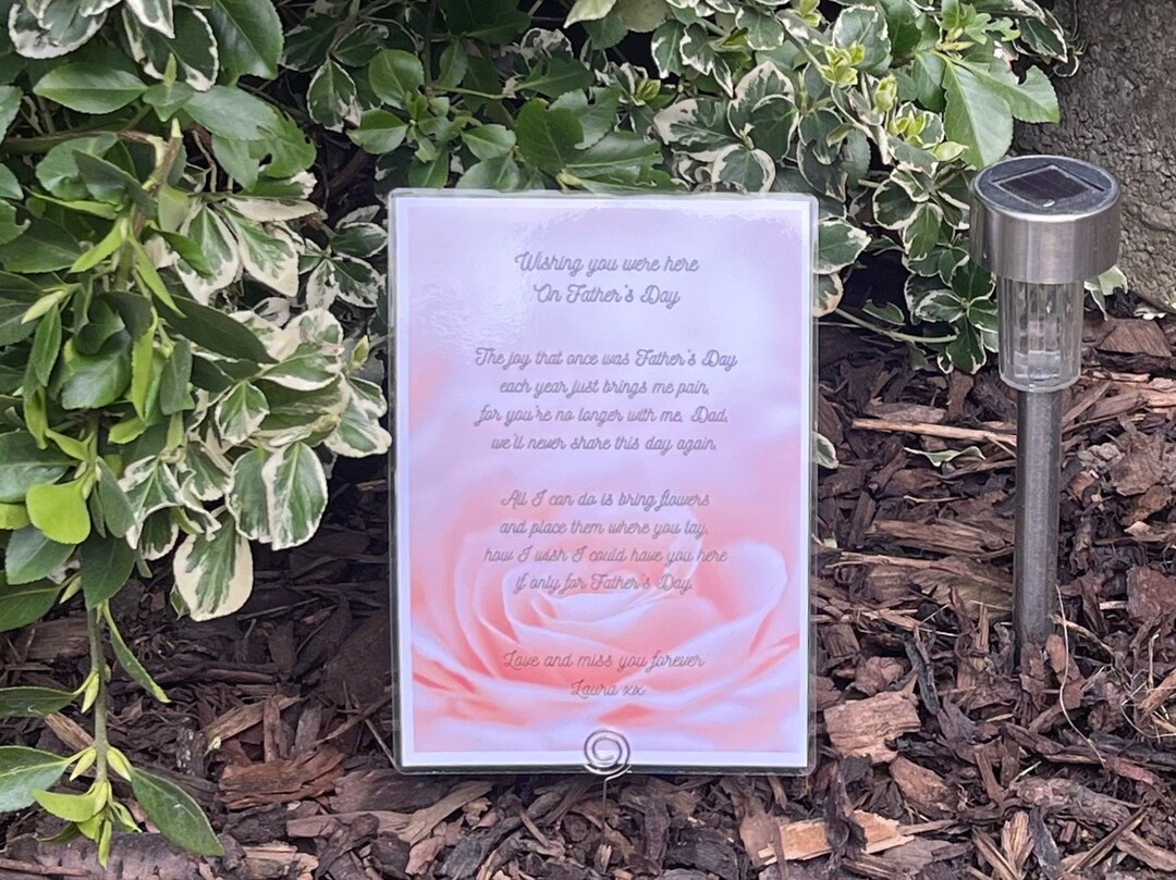 In Loving Memory I Miss You Always Dad Laminated Grave Card - View #3