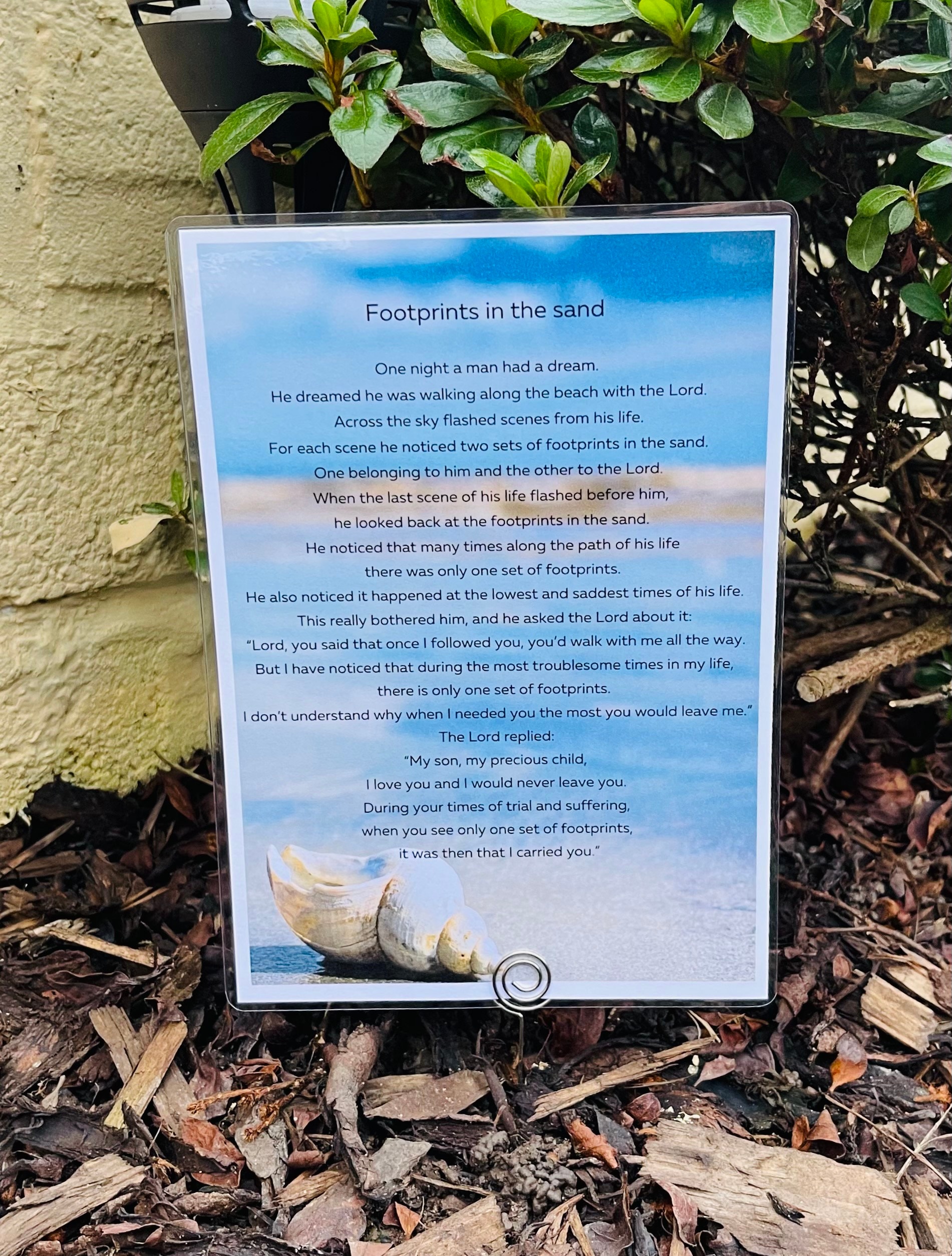 Footprints in the Sand Memorial Grave Card Poem Grief Etsy