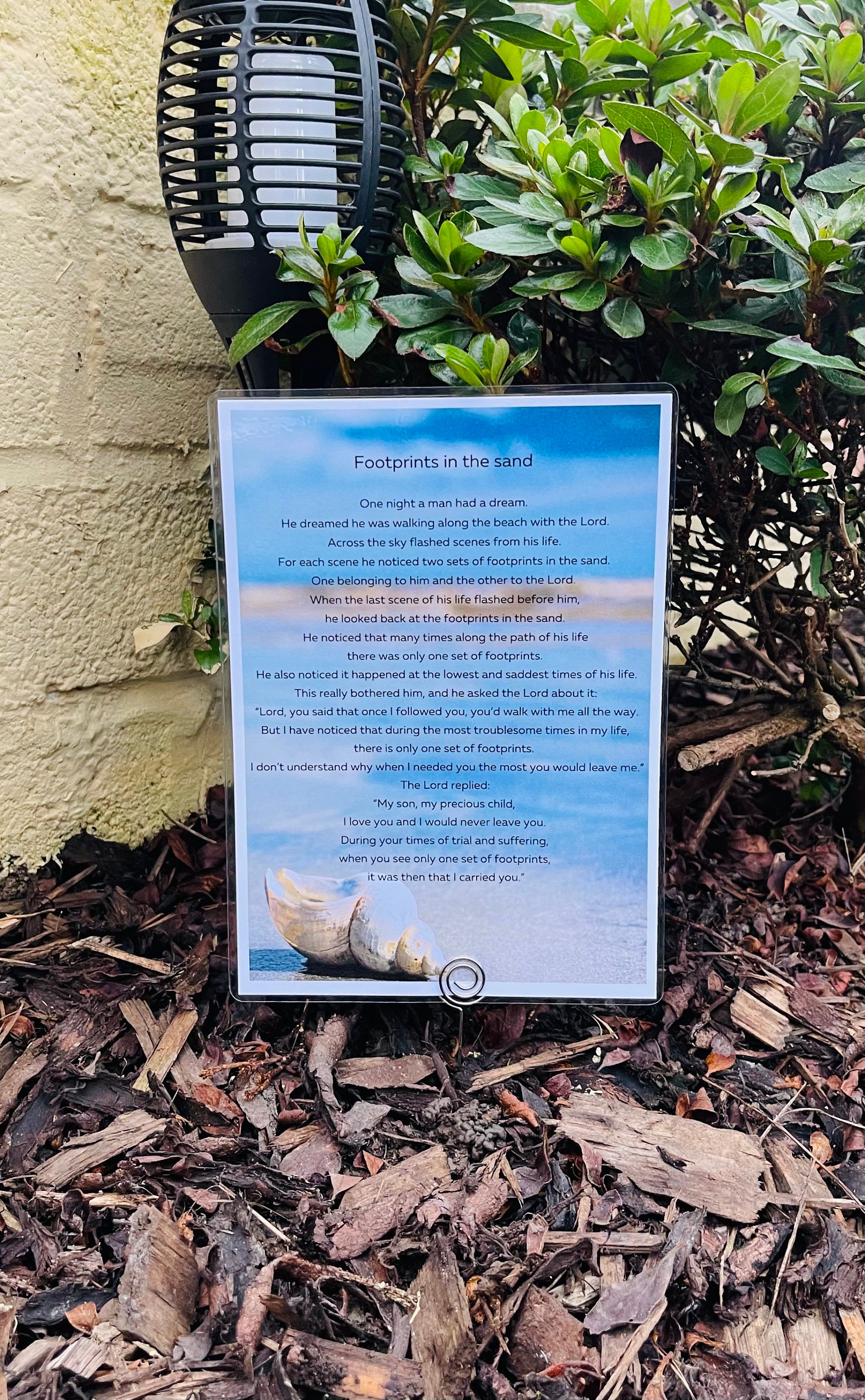 Footprints in the Sand Memorial Grave Card Poem Grief Etsy