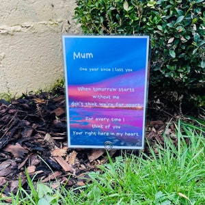 Décoration de la tombe d'une maman, poème d'un an, anniversaire de la mort