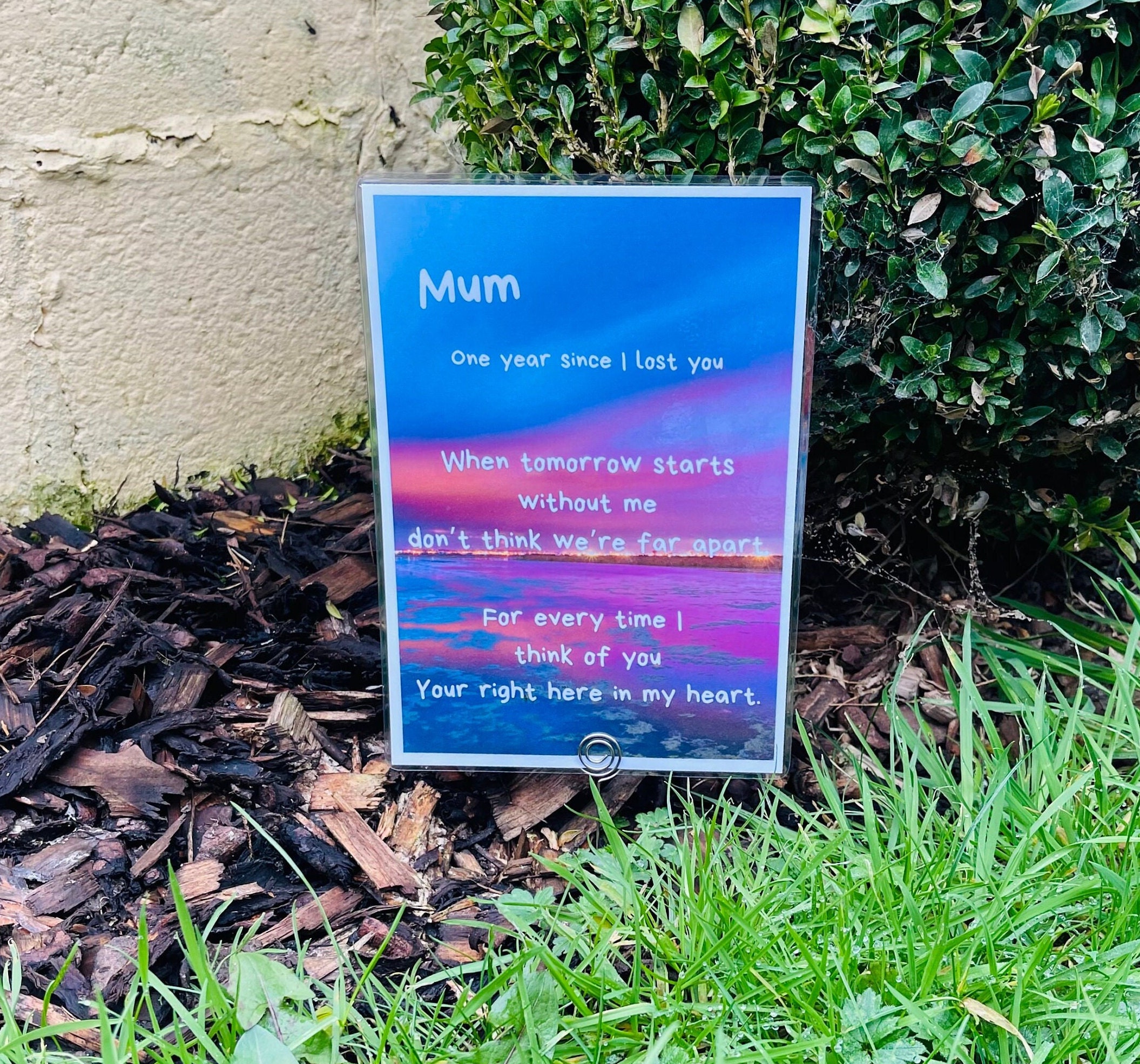 Tarjeta Conmemorativa Para La Tumba – "En Amorosa Memoria De Una Madre Especial" – Verso Rosa