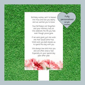 Personalized Birthday Memorial Acrylic Grave Marker