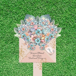 Personalised Memorial Grave Stake for Mum – Floral Acrylic Decoration