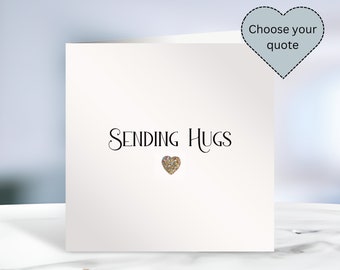 Sending hugs sympathy card, Bereavement card for loss of loved one, Handmade funeral card