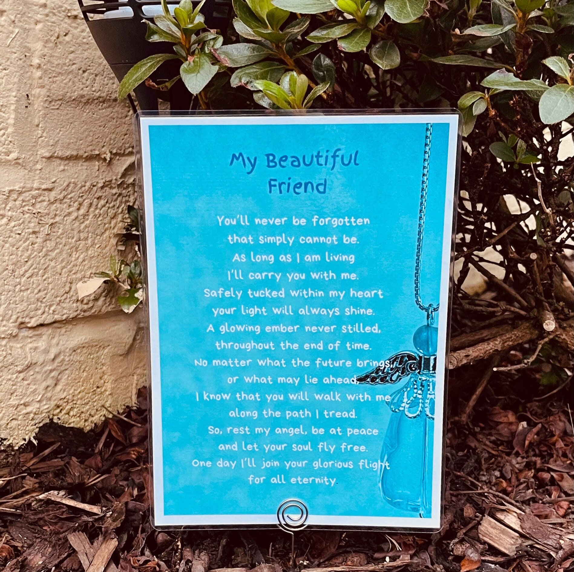 Best Friend Memorial Grave Card Poem Graveside Card Etsy UK