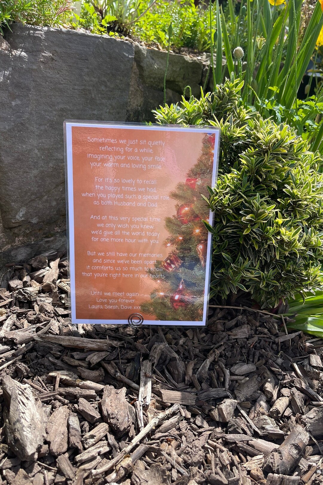 Husband and Dad Grave Marker, Graveside Memorial Card, Personalised