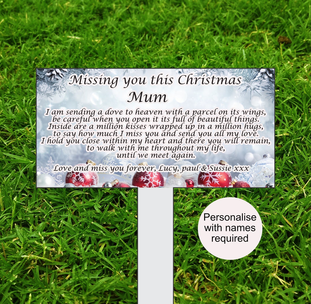 Personalised Christmas in Heaven Grave Marker, Christmas Grave Ornament