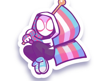 PRE-ORDER | Gwen Stacy Trans Pride Sticker - Premium Quality