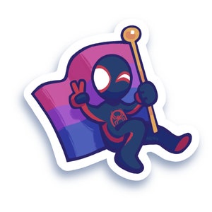 PRE-ORDER | Miles Morales Bi Pride Sticker - Premium Quality Waterproof Vinyl, Across The Spider-Verse Spider-Man for Water Bottle, Laptop