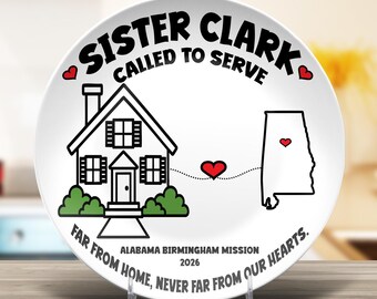 Personalized LDS Missionary Plate, Sister Mission Call Gift, Mission Farewell Gift, Custom Missionary Gift, Called to Serve Plate