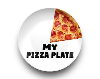 Pizza Plate, Fun Novelty Dinnerware, Pizza Lover Gift