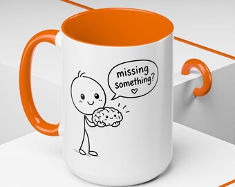Missing Something – Stick Figure Brain Mug, Funny Ceramic Coffee Cup