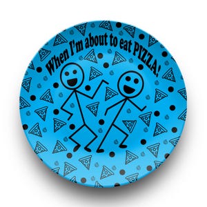 Pizza party plate, Pizza lover gift, Foodie gift idea, Pizza night gift, I love pizza, Pizza theme, Fun kids plate, boy gift, girl gift