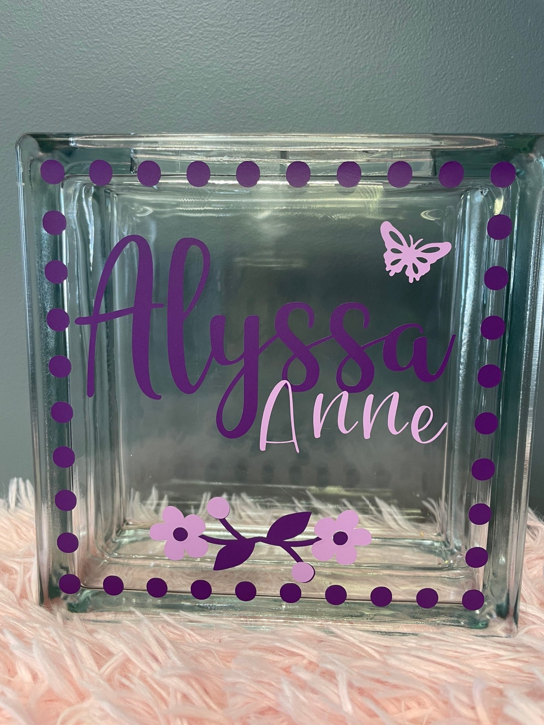 Personalized Glass Block Bank / Money Bank/ Piggy Bank / Baby Gift Etsy