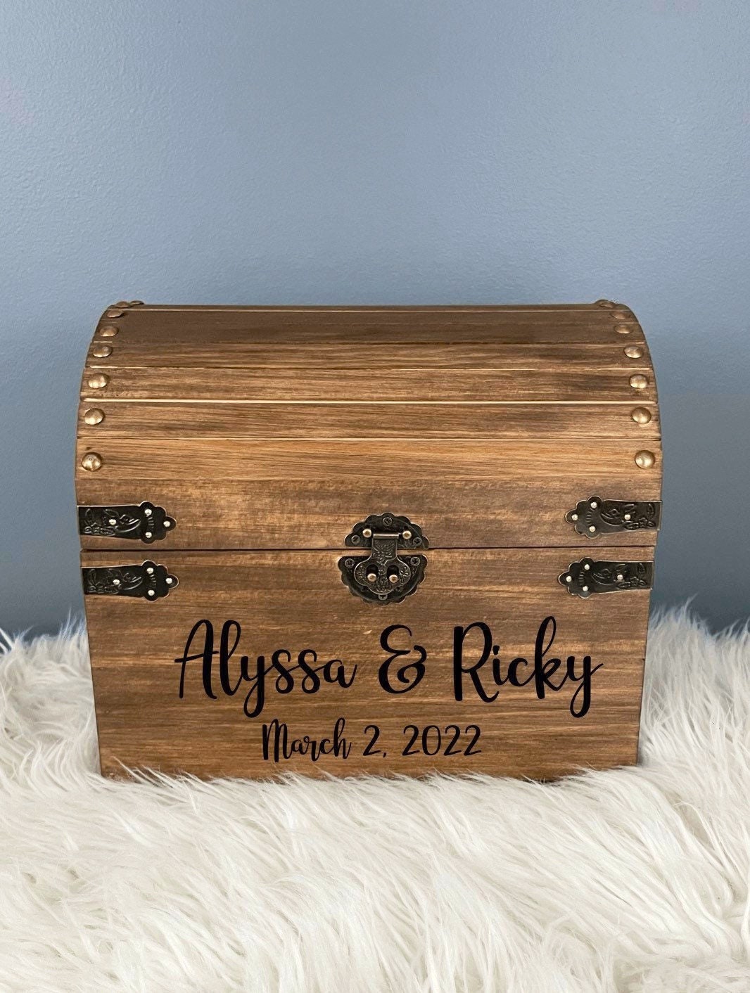 Rustic Wood Card Box Personalized Wedding Card Chest Wood Etsy