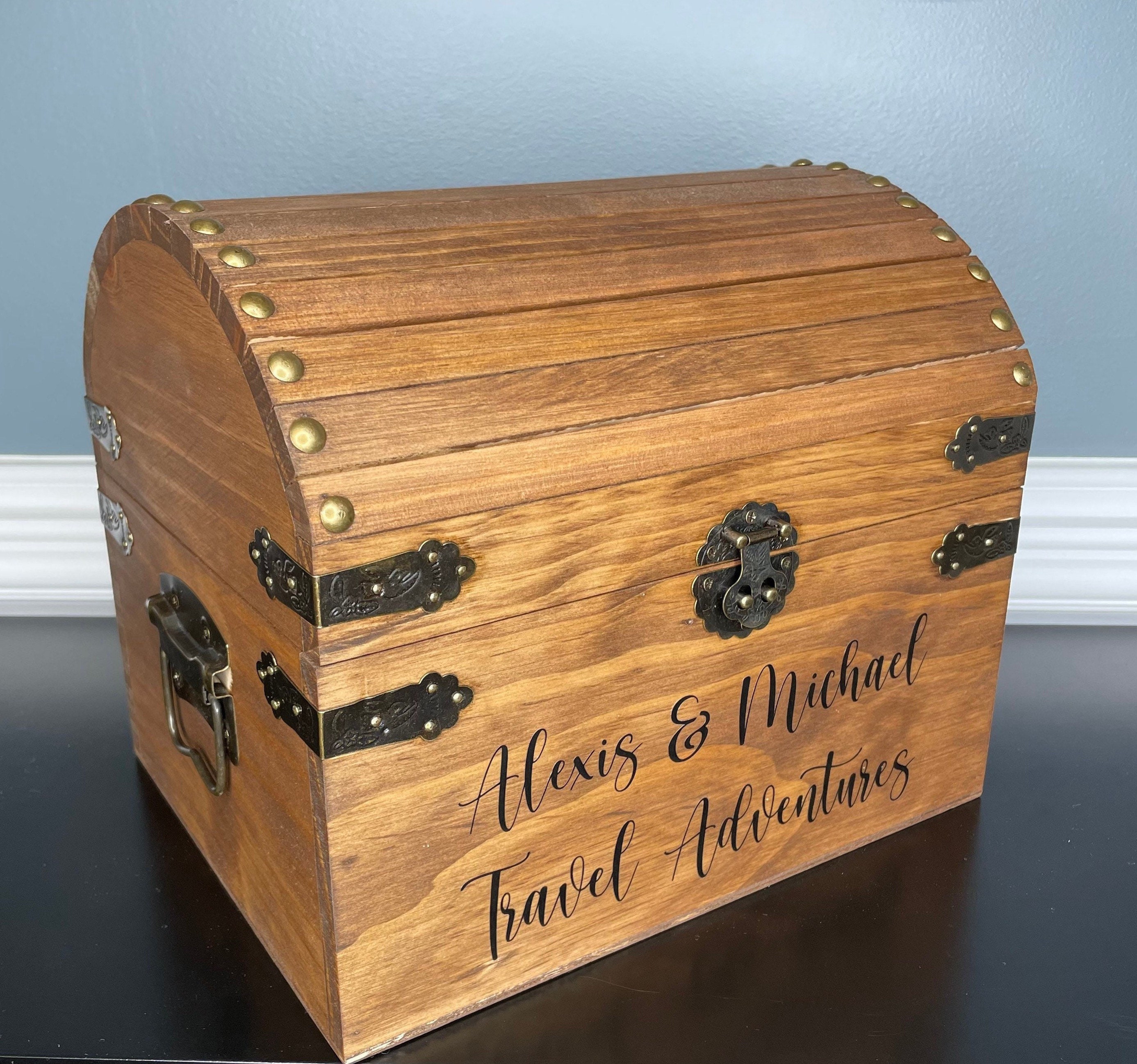 Rustic Wood Card Box Personalized Wedding Card Chest Wood Etsy