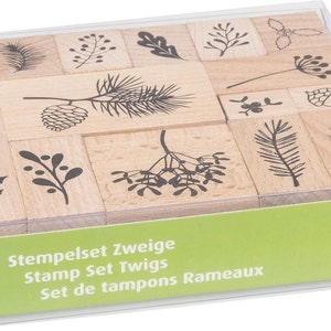 Wooden stamp set twigs