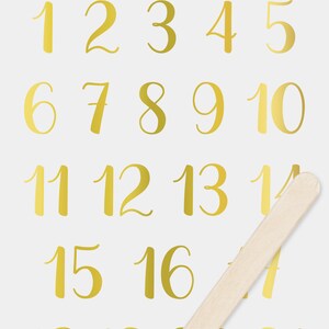 Autocollant à gratter « Numbers gold glossy » 10 x 19 cm