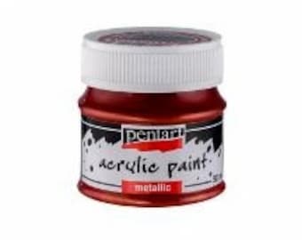 Peinture acrylique METALLIC / PEARL 50ml Pentart - différentes couleurs