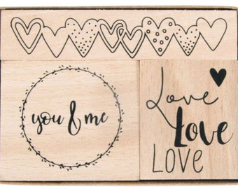 Wooden stamp set "love"