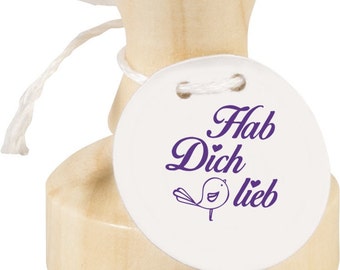 Beautiful round stamp "Hab Dich lieb" - funny and trendy