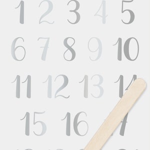 Autocollant à gratter « Numbers silver glossy » 10 x 19 cm