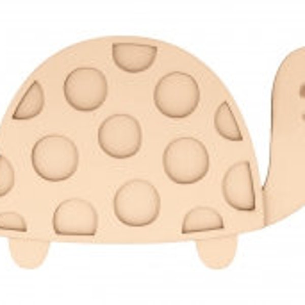 Wooden cutout turtle / dots