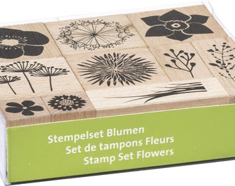 Wooden stamp set flowers