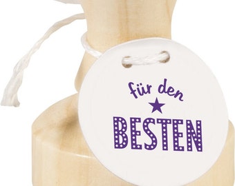 Beautiful round stamp "for the best" - funny and trendy