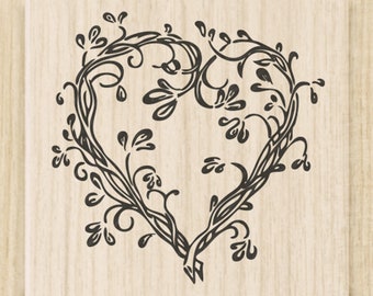 Stamp wedding "heart tendril" 3.5 x 3.3 cm