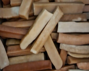 13 Chews Himalayan Yak Milk Bones Dog Chews for Dogs - Organic, each 4-5 " long - A Baker's Dozen 13 chews