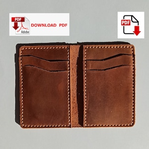 Patroon leren kaarthouder, digitaal pdf-patroon, pdf-patroon downloaden, leerpatroon