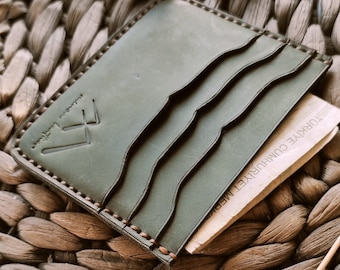 Leather card holder pattern minimal money compartment card wallet pattern PDF Download Hand made