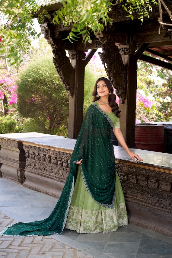 pista green indian dress 3 Pc Pista Green Semi Stitched Net Suit Set