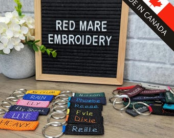 5 - Etiquetas para mantas equinas, pequeñas y económicas, con bordado de una sola línea en una sola cara