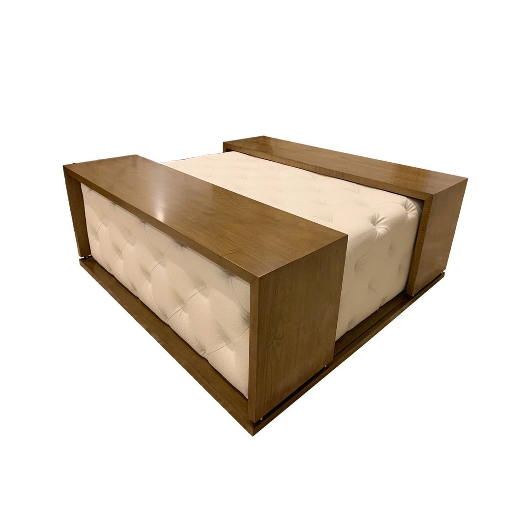 Double Tray Ottoman Coffee Table Tufted Top & Sides Design Etsy