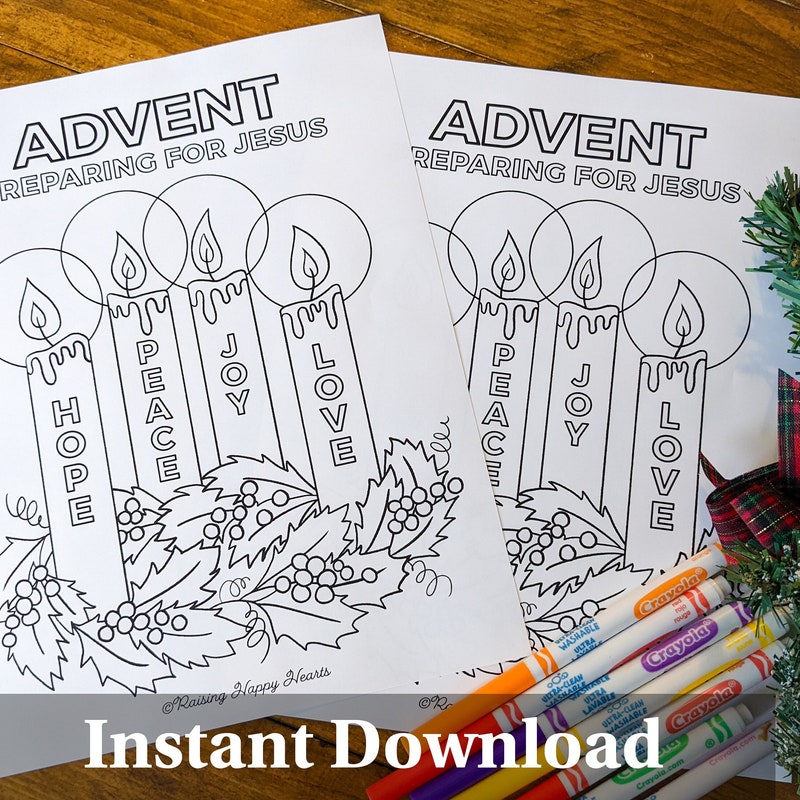 Colouring Pages Advent Etsy