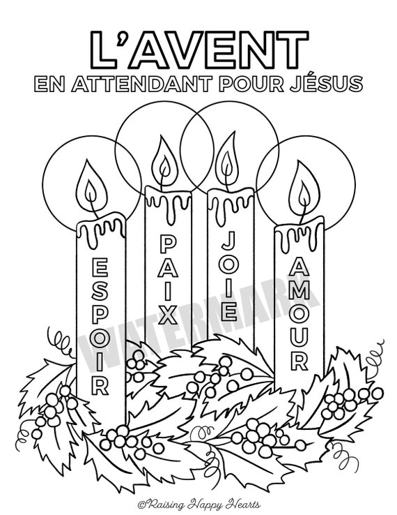 advent candles coloring sheet