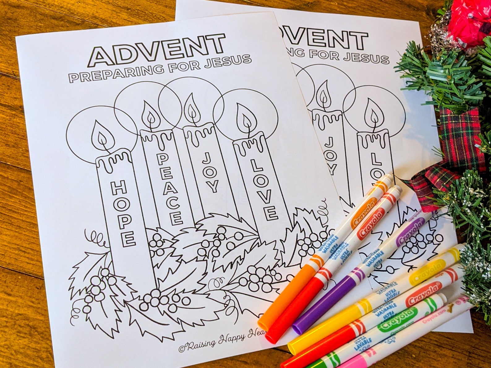 Advent Wreath Colouring Page Instant - Il 1588xN.3546873625 Sz2k 