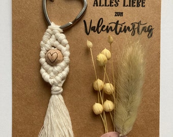 Geschenk Valentinstag Schlüsselanhänger Makramee Geschenk für Sie