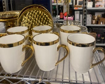 White and gold Grace teaware, white mug, tea mug, Grace teaware, mom, mom gift