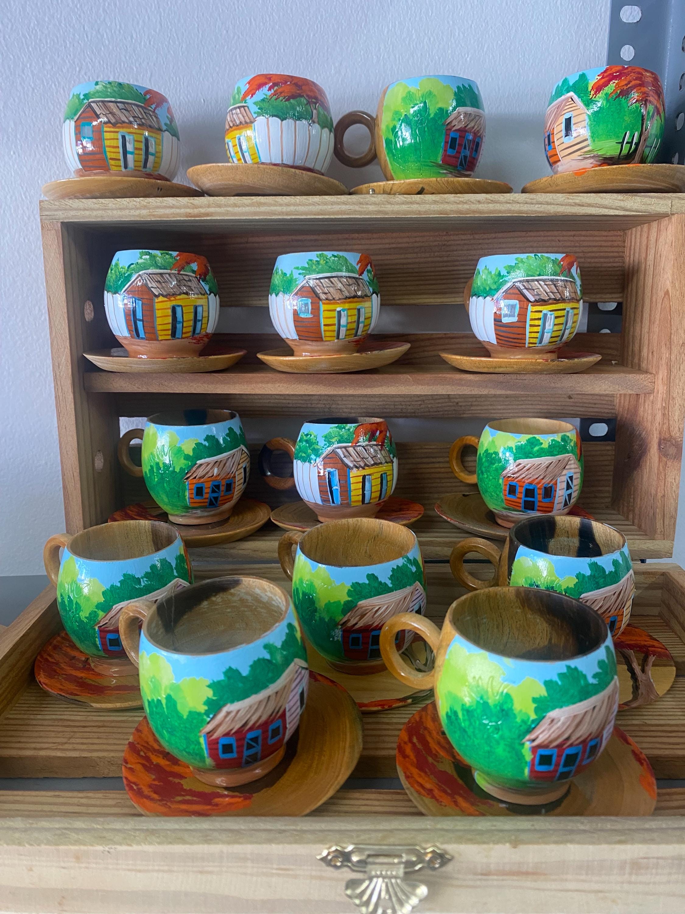Taza de café de República Dominicana pintada a mano, arte dominicano, regalo dominicano, souvenir dominicano, taza de café pintada a mano