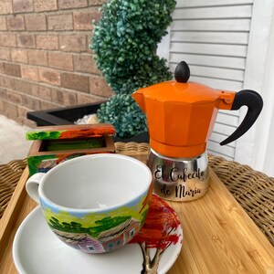 Cafetera dominicana, regalo de cumpleaños, regalo souvenir, arte dominicano, regalo dominicano, mamá, regalo amiga, café personalizado