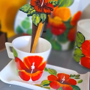 Dominicaanse handgeschilderde lepel, Dominicaanse cadeau, moedercadeau, Moederdag, Dominicaanse souvenir, Dominicaanse kunst, Valentijnsdag, Dominicaans, koffie