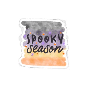 Spooky Season Sticker - Cute Halloween Design in Black, Purple, and Orange - Perfect for Halloween Lovers