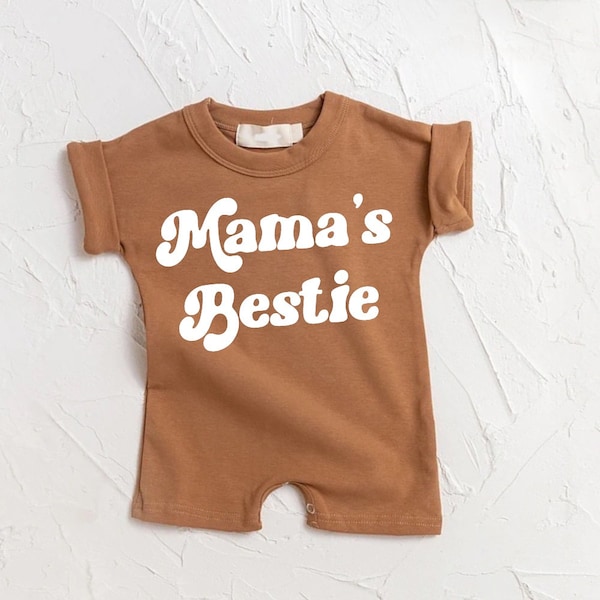 Mama is my Bestie Organic Cotton Baby Bodysuit Short Sleeve