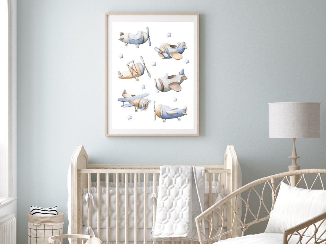 Watercolor Airplane Nursery Printable | Airplane Nursery Print ...