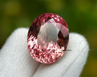 16.17CT Natural Padparadscha Sapphire: Oval Peach Pink Gemstone Jewelry Making Faceted