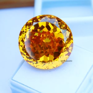 Round Cut Natural Yellow Sapphire 55.55CT Loose Gemstone Sri Lanka Sapphire Certified Stone Making Jewelry Sapphire Faceted Sapphire ON Sale