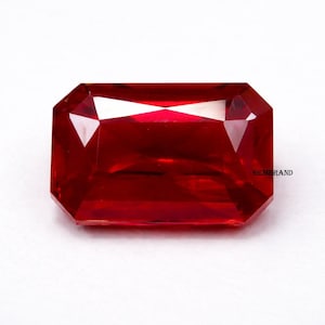 Natuurlijke losse edelsteen robijn 14,60 CT smaragd geslepen dieprode robijn AAA-kwaliteit gefacetteerde edelsteen | Verlovingsring edelsteen juli geboortesteen cadeau
